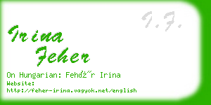 irina feher business card